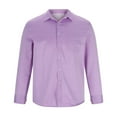 thumbnail image 2 of ZCFZJW Mens Cotton Lined Dress Shirt Wrinkle Free Regular Fit 4-Way Stretch Long Sleeve Button Down Work Business Shirts Tops with Pockets Pink L, 2 of 5