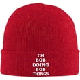 thumbnail image 2 of Beanies,I'm Bob Doing Bob Things - Funny Gifts Beanie Hat Women Men Knit Skull Cap Winter Knitted Hat Slouchy Hat Black, 2 of 7