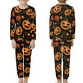thumbnail image 2 of Renewold Comfortable Pajamas for Kids Halloween Pumpkins Long Pant & Crew Neck T-shirt Outfits Softest Loungewear,3-4T PJ Set Lightweight Multi-Season Sleepwear 2-Pieces, 2 of 5
