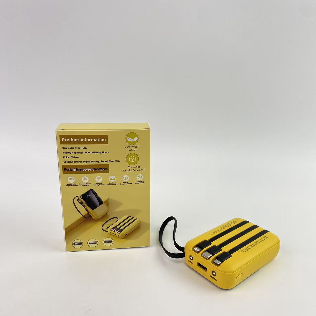 Galifan Mobile phone chargers,Portable Charger with Built in Fast Charging Cables