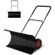 thumbnail image 1 of 29-pulgada u-shaped rod heavy-duty steel snow shovel con wheels adjustable handle blade angle para effortless driveway snow removal-negra con red accents, 1 of 7