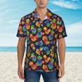 thumbnail image 2 of Xecao Colorful Pineapples1 print Hawaiian shirt - a stylish short-sleeve button-down for men, perfect for casual beach and tropical outings., 2 of 9