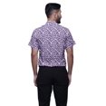 thumbnail image 3 of BESTMAN Printed Mens Short Sleeve Button Down Slim Fit Cotton Casual Shirt, 3 of 5