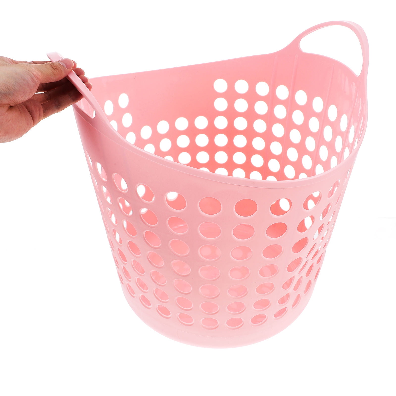 UPKOCH Bathroom Laundry Baskets Pink Plastic Laundry Bin Basket Breathable 1Pcs