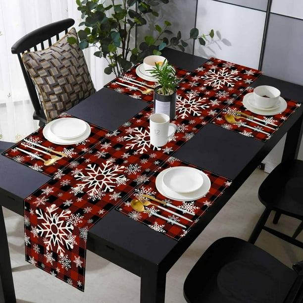 ARIDUR Mantel De Navidad Rojo Con Patrones De Acebos, Decoración Navideña Para El Hogar, Mantel