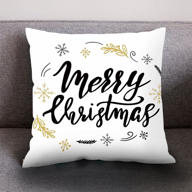 Xihbxyly Funda de Cojín Navideña de Terciopelo Color Melocotón, Cuadrada, Lavable, Ideal para Decorar El Hogar, El Sofá y La Oficina, Celebraciones Navideñas, 45 X 45 Cm, 1 Unidad.