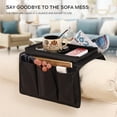 thumbnail image 5 of PEACNNG Sofa Armrest Organizer with 4 Pockets and Cup Holder Tray Couch Armchair Hanging Storage Bag for Tv Remote (Coffee), 5 of 5