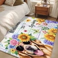 thumbnail image 4 of Rectangle Area Rugs 4 x 6 Ft, Spring Dog Non-Slip Residential Carpet, Vintage Watercolor Botanical Floral Sunflower Indoor Crawling Mats Runner Rugs for Living Room/Dining Room/Bedroom, 4 of 8