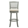 thumbnail image 2 of Weston Home Haas Slat Back Swivel Bar Stool, Antique Grey Finish/ Beige Linen Fabric, 2 of 8
