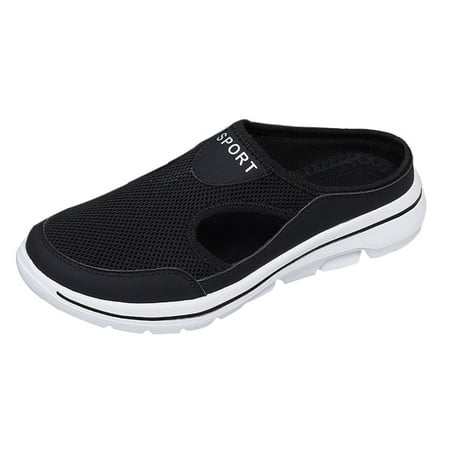 XDDST Mens Beach Sandals Men Sports Shoes Simple Solid Color Fashion Summer New Pattern Mesh Breathable Comfortable Flat Bottom Non Slip Large Couple Shoes