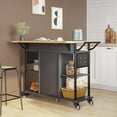 thumbnail image 5 of Bestier Rolling Kitchen Utility Cart w/ Collapsible Surface Extender, Grey, 5 of 7