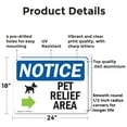 thumbnail image 2 of (2 Pack) Pet Relief Area [Right Arrow] OSHA Notice Sign 24 Inch X 18 Inch Indoor / Outdoor Rust-Free Aluminum Metal Signs for Workplace, Workshop, and Construction Site, Made in the USA, 2 of 8