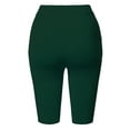 thumbnail image 3 of A2Y Women's Basic Yoga Polyester Mid Thigh High Rise Biker Bermuda Shorts Huntergreen M, 3 of 5