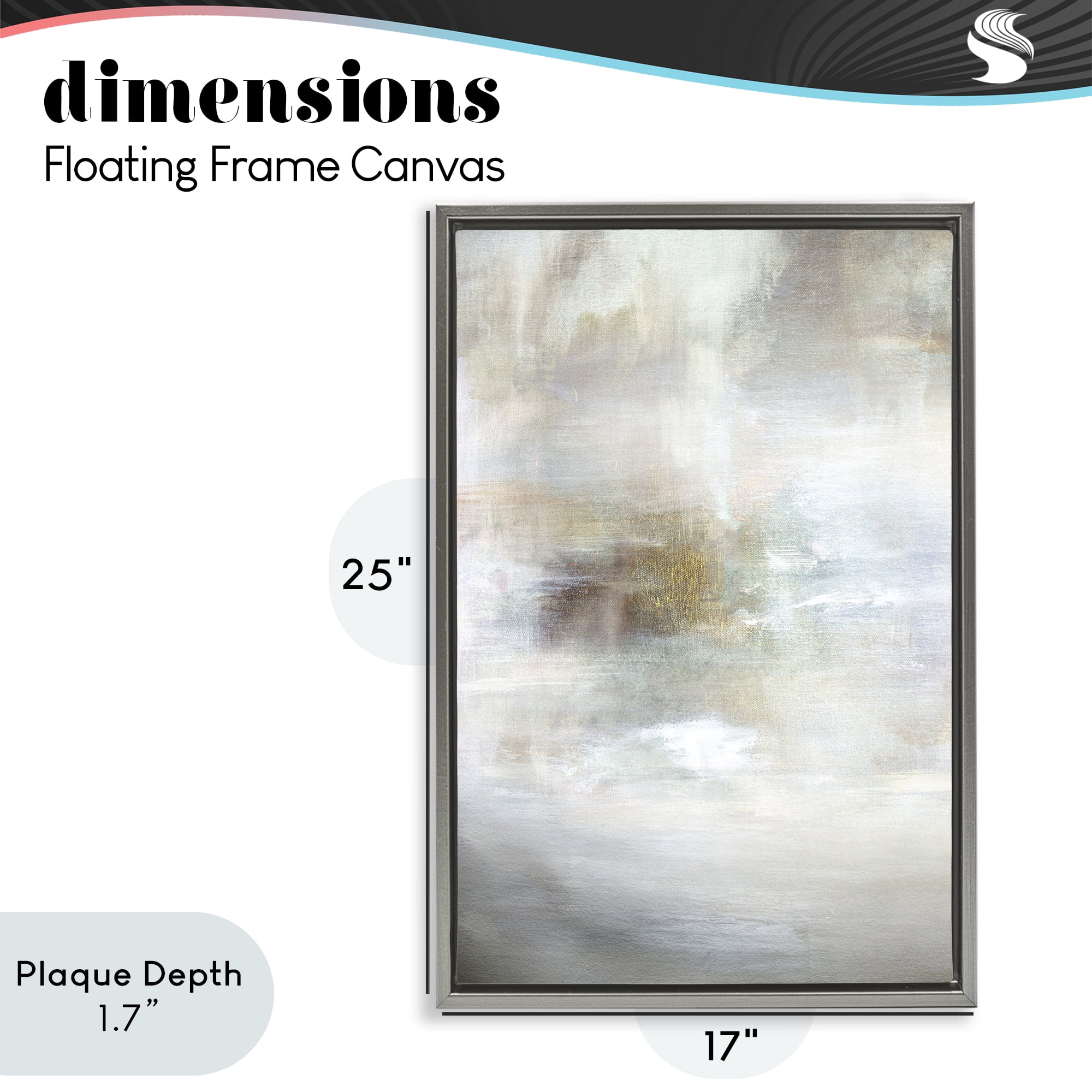 Stupell Industries Soft Haze of Subtle Light Gray Framed Floater Canvas Wall Art, design by Hope Bainbridge