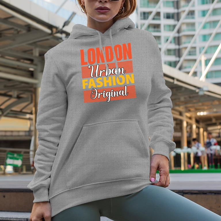 London Urban Fashion Original, Heather Grey Hooded Sweatshirt or