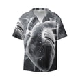 thumbnail image 2 of Lsque Heart Illustration print Men's Cuban Collar Short Sleeve Shirt Summer Beachwear Casual Button Down Fashionable Vacation Leisure Shirt-3X-Large, 2 of 7