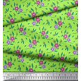 thumbnail image 3 of Soimoi Poly Georgette Fabric Leaves & Periwinkle Floral Printed Craft Fabric by the Yard 52 Inch Wide, 3 of 3
