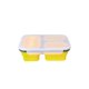 thumbnail image 2 of Bewildely Fiambrera de silicona con 3 compartimentos, plegable, para el hogar, para el trabajo, para la escuela, para comida, para el desayuno, lavable, Mostrada Amarillo Bewildely HA065336-02, 2 of 6
