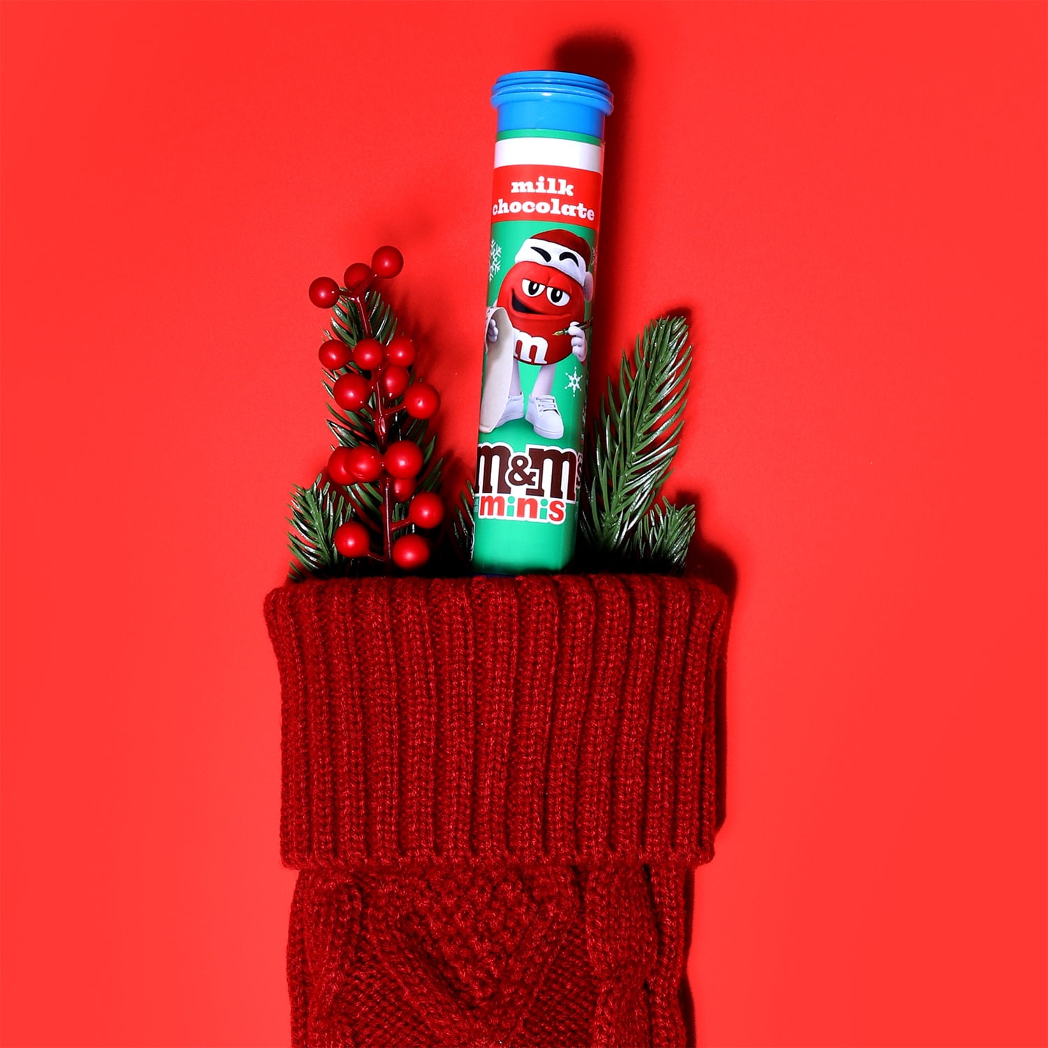 (2 pack) M&M's Minis Milk Chocolate Mega Christmas Tube - 1.77 oz