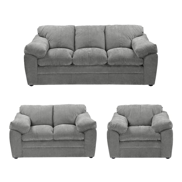 Sala Aston Dicasa 3 Piezas (Sofá, Love Seat y Sillón) Gris