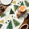 thumbnail image 4 of Christmas Tree Table Runner 60 Inches, White Green Xmas Tree Winter Bed Runner Dresser Scarves Tabletop for Indoor Outdoor Parties/Ceremony/Banquet, 13" x 60", 4 of 8