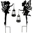 thumbnail image 1 of Paquete de 2 luces solares de metal para decoración de jardín al aire libre: linternas colgantes luminiscentes para césped, patio, jardín, idea de regalo perfecta, 1 of 7
