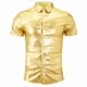 thumbnail image 3 of pstuiky Camisa de manga corta para hombre, Camisa de manga corta para discoteca, color liso, con botones y cuello alto, para hombre camisetas de hombre s, 3 of 3