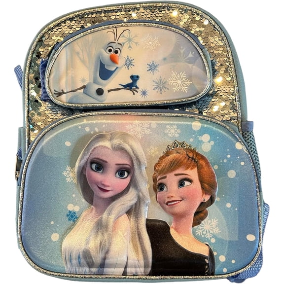 Small Backpack - Disney - Frozen 2 - 3D Molded Magic Sequins 16" Large Backpack