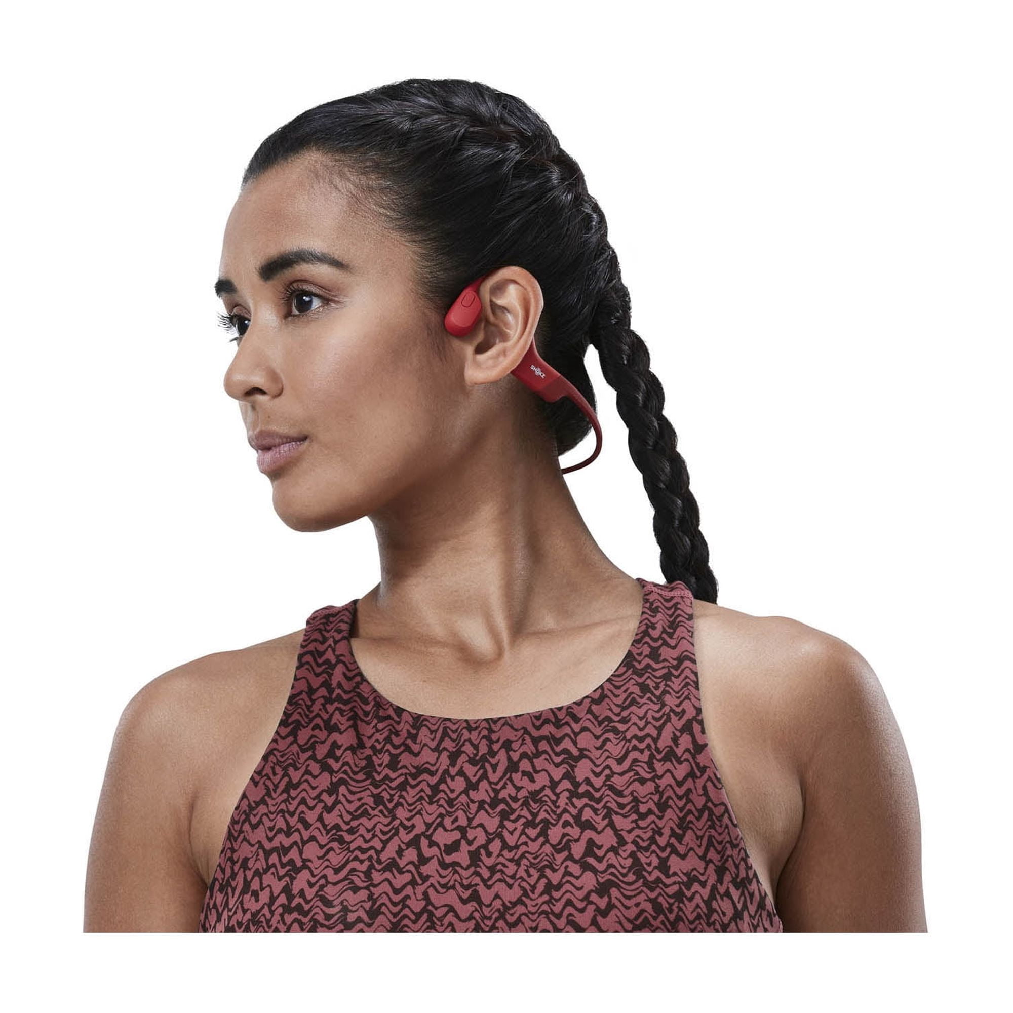 Shokz - OpenRun, Bone Conduction Sports Headphones, Red