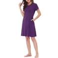 thumbnail image 4 of Unique Bargains Women's Pajama Dress Sleepwear with Pockets Nightshirt Lounge Nightgown, 4 of 5