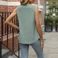 thumbnail image 4 of Besolor Tank Tops for Women Square Neck Sleeveless Eyelet Shirts Pleated Casual Loose Flowy Summer Blouse Tees, 4 of 4