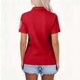 thumbnail image 3 of Women's American Flag Golf Shirts 4th of July Short Sleeve Performance Moisture Wicking Quick Dry USA Patriotic Polo Shirt, 3 of 4
