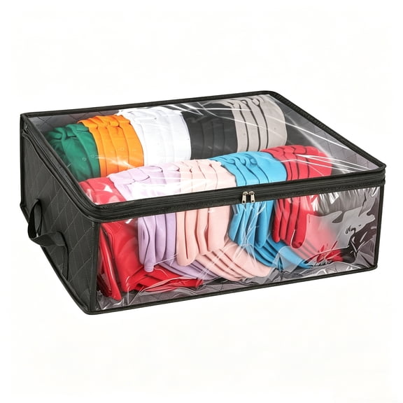 2 Pcs Hat Organizer for Baseball Cap, Foldable Hat & Shoe Storage Bag,Hat Storage for Baseball Caps with Carry Handles Hat Holder Rack for Closet Travel Hat Organizer