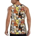 thumbnail image 3 of Fotbe Cats & Dogs Group Pattern Men's Quick Dry Workout Tank Top Gym Muscle Tee Fitness Bodybuilding Sleeveless T Shirt Breathable Workout Shirt-4X-Large, 3 of 9