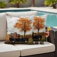 thumbnail image 4 of Thanksgiving Pumpkins Outdoor Waterproof Pillow Covers, Fall Cart Yellow Tree Country Rustic Decorative Square Throw Pillowcase Sofa Cushion Sham for Patio/Couch/Chair, 16"x16" 2 Pack, 4 of 8