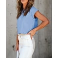thumbnail image 4 of Sherrylily Women Cropped T-Shirts Rolled Dolman Sleeve Crop Tops Summer Short Sleeve Tees, 4 of 4
