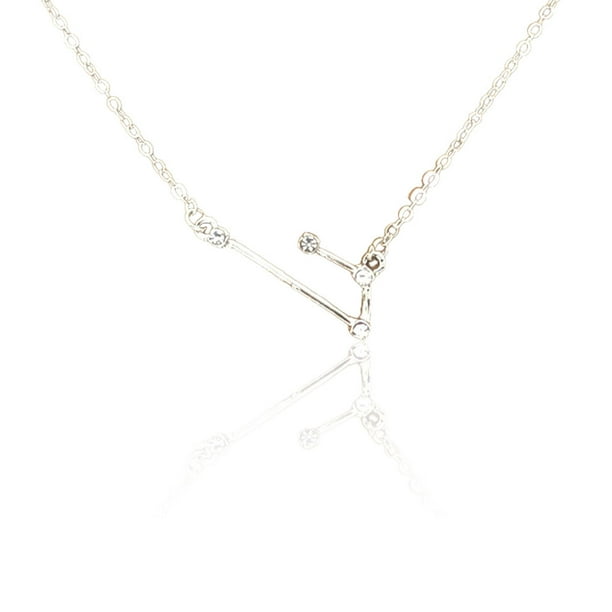 Collar Sonducket Ins Doce Signo del zodiaco Constelaciones Tema Amistad Rhinestone Chic Cómodo Colgante Aries Plata AP009335-23