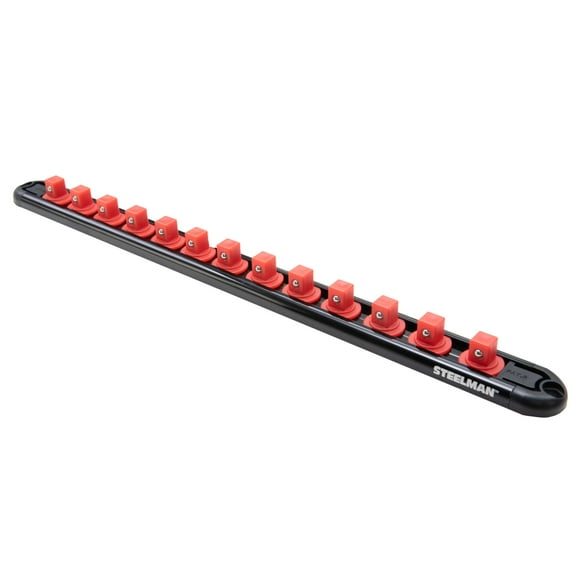 STEELMAN 60729 3/8-Inch Drive 13-Socket Magnetic Aluminum Storage Rail