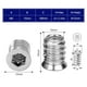 thumbnail image 2 of Tornillos para muebles para maderas blandas, insertos de madera roscados de aleación de zinc, unidad de casquillo hexagonal, fácil instalación, conector de fijación de perno, 100 piezas, 2 of 5
