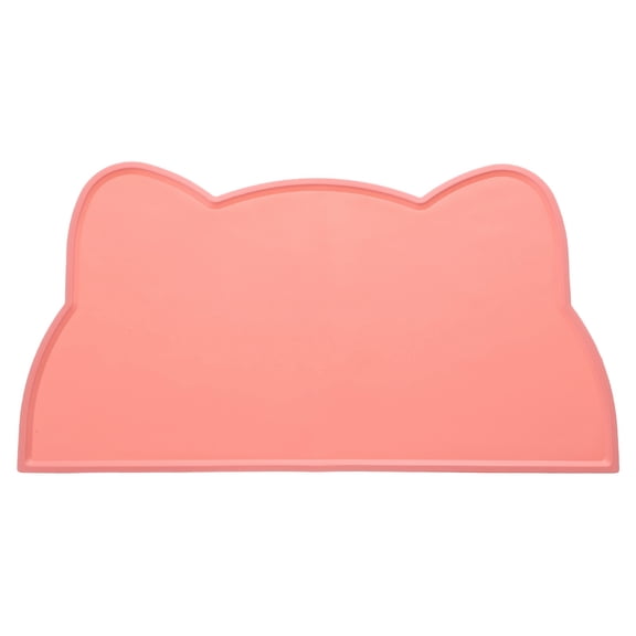 Uxcell Cat Food Mat, 17x9 Inch Silicone Pet Feeding Mat Non-Slip Cat Face Shaped Waterproof Dog Water Bowl Tray Raised Edge Protects Floors (1Pcs, Pink), Intended for Pets Bowl/Fountain
