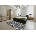 thumbnail image 4 of Ahgly Company Indoor Round Patterned Dark Gray Area Rugs, 3' Round, 4 of 6