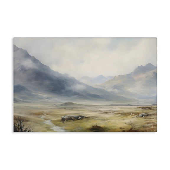 Stupell Industries Faded Mountain Secrets Landscape & Nature Painting Wrapped Canvas Canvas Art Print Wall Art, 24 x 16
