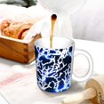 thumbnail image 3 of Yiaed Blue Lightning2 Print Ceramics Coffee,Large Handle Design,Extra Large Tea and Coffee Cup for Office and Home Mugs, 3 of 6