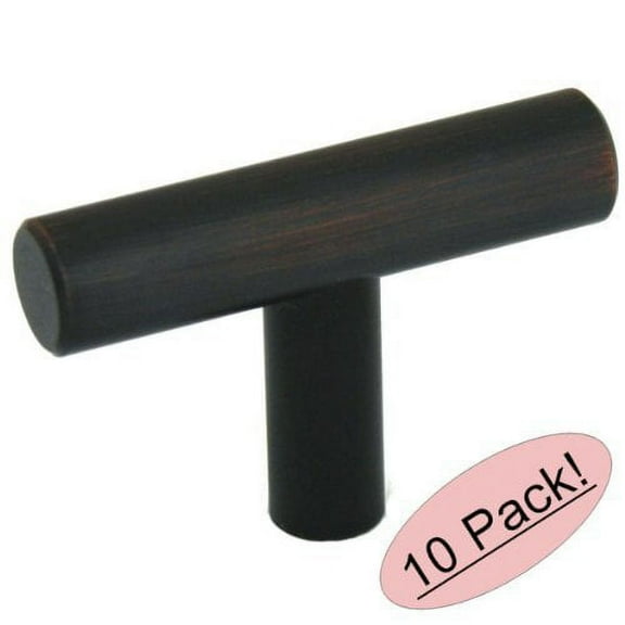 Cosmas 305ORB Oil Rubbed Bronze Cabinet Hardware Euro Style T Bar Knob - 2" Overall Length - 10-Pack