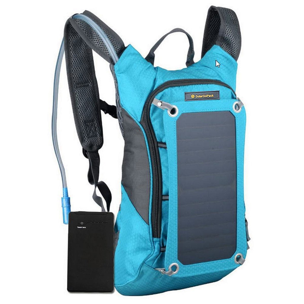 SolarGoPack Blue Solar Powered 1.8 Liter Hydration Backpack / 7 Watt