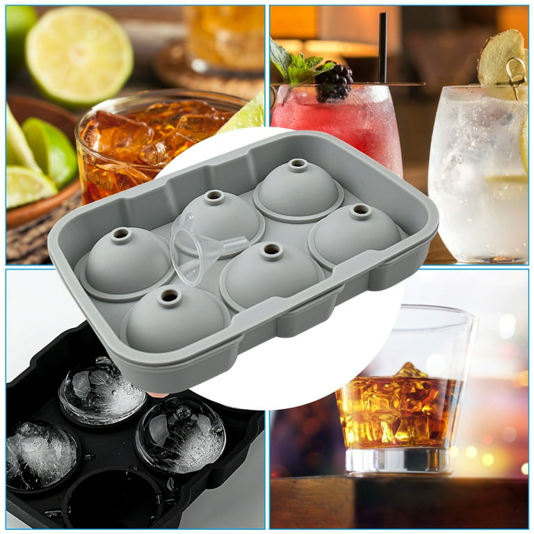Ice Cube Trays, Silicone Sphere Ice Ball Maker with Lids Ice Cube