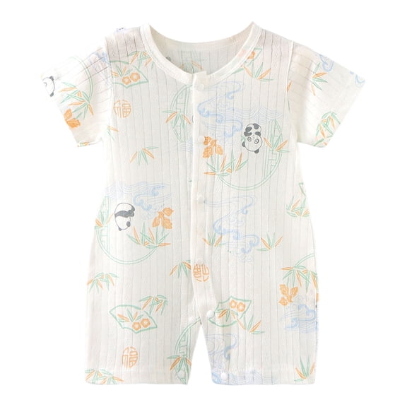 Xudanell Baby Boy Girl Romper Short Sleeve 100% Cotton Bodysuit Outfits 2 Way Zipper Jumpsuit (Light Green, 18-24 Months)