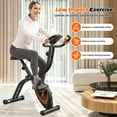 thumbnail image 3 of Naipo Exercise Bike Indoor 16 Level Magnetic Resistance Folding Stationary Bike with 265lbs Capacity Adjustable Seat Height Orange Color for Space Saving Home Use, 3 of 11