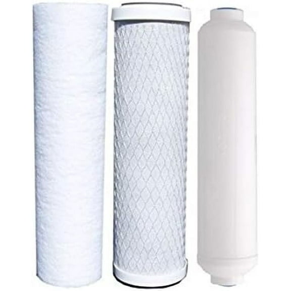 Replacement Filter Kit for Vertex PT 4.0 RO System - Includes Carbon Block Filter, PP Sediment Filter & Inline Filter Cartridge by IPW Industries Inc.