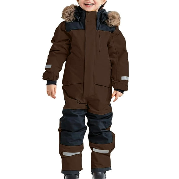 Xdegoge Kids Snowsuit Boys Girls One Piece Snow Suits Waterproof 2025 Teens Winter Warm Outdoor Jumpsuits Toddler Thermal Snowboarding Ski Suit